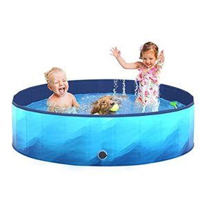 Pet Soft Foldable Dog Pool - Collapsible Dog Swimming Pools RED